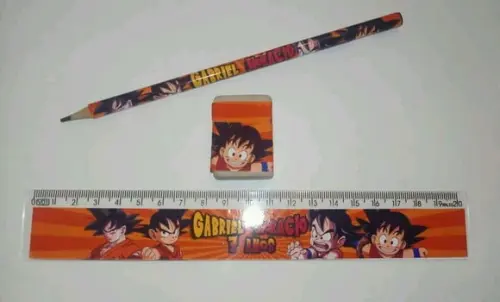 Lápis Regua e Borracha Dragon Boll