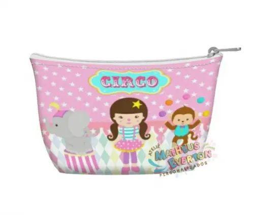 Necessaire Personalizada Circo Rosa ( Faço Outros Temas )