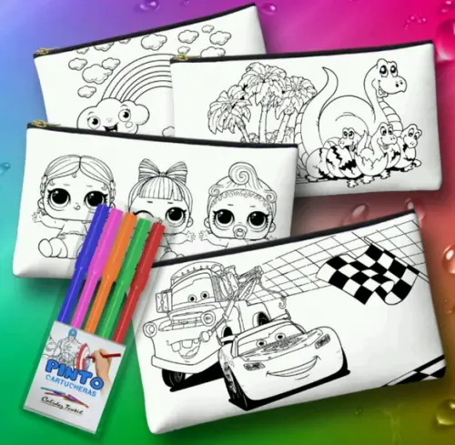 Necessaire Personalizada P/Colorir C/Canetinha