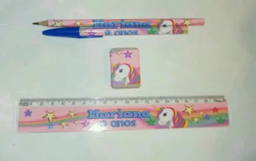 15 Kits Lápis, Borracha, Caneta, Régua Unicónio