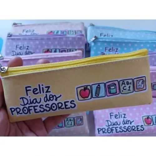 20 Estojos Slim Personalizado Professores Tamanho 19x7