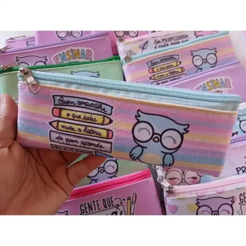 25 Estojos Slim Personalizado Professores Tamanho 19x7