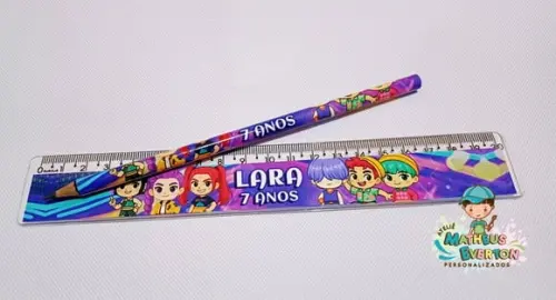 25 Kits Lápis e Régua Personalizado Guerreiras de K-pop Cute