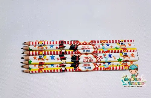 25 Lapis Personalizado Circo (fazemos Todos os Temas)
