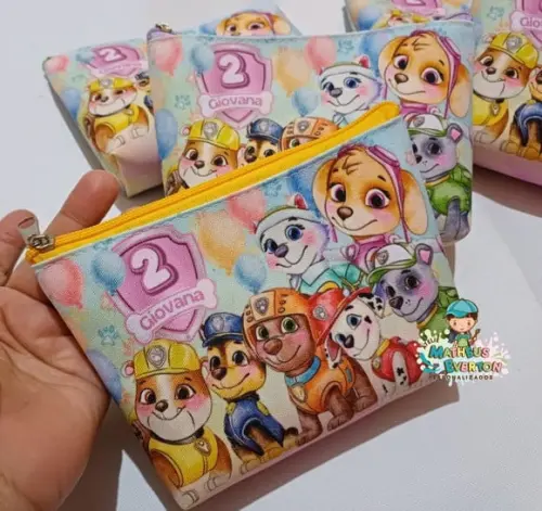 25 Necessaires Personalizada Patrulha Canina Aquarelada