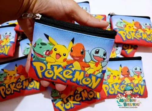25 Porta Moedas Pokémon Tamanho: 10x12cm