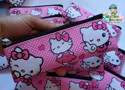 30 Estojos Slim Personalizado Hello Kitty Tam: 19x7cm