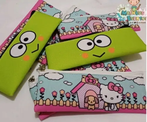 30 Estojos Slim Personalizado Hello Kitty Tam: 19x7