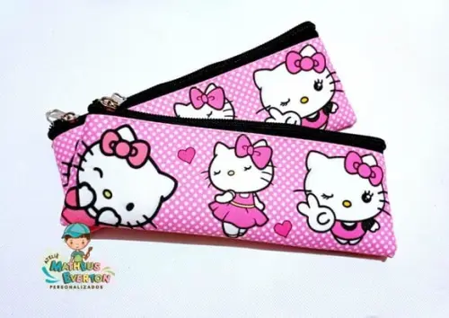 30 Estojos Slim Personalizado Hello Kitty Tam: 19x7cm