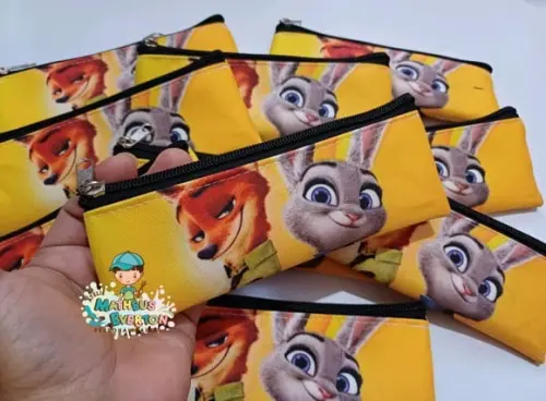 30 Estojos Slim Personalizado Zootopia Tam: 19x7