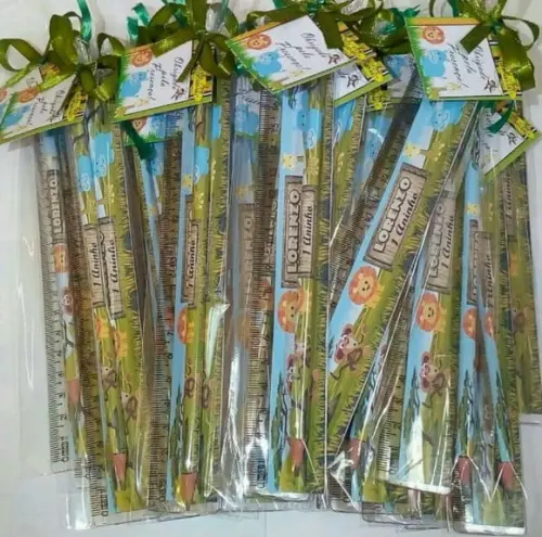 30 Kit Lapis E Régua Personalizados Safari