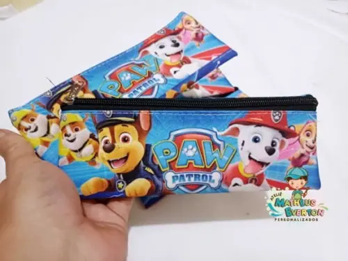 35 Estojos Slim Personalizado Patrulha Canina Tam; 19x7