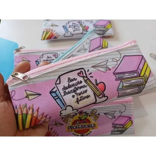 35 Estojos Slim Personalizado Professores Tamanho 19x7