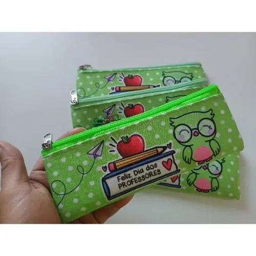 35 Estojos Slim Personalizado Professores Tamanho 19x7