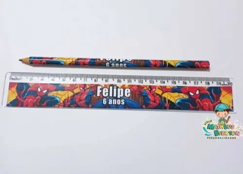 35 Lápis + 35 Réguas Personalizado Homem Aranha