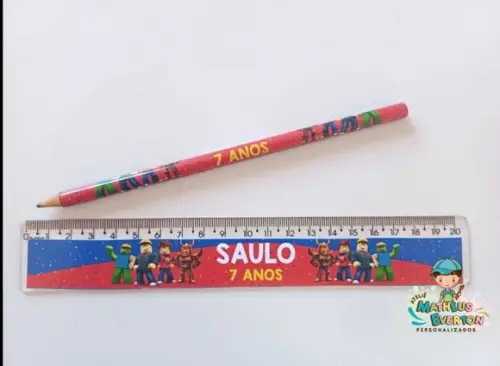 35 Lápis + 35 Réguas Personalizado Roblox