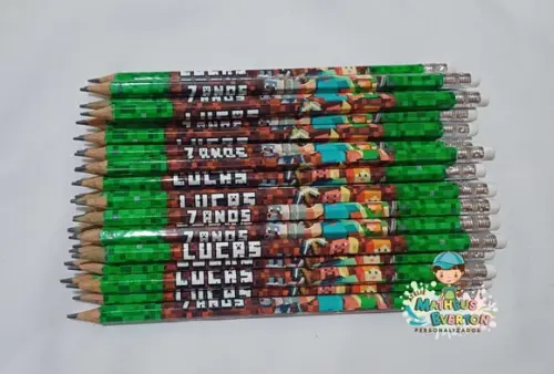 35 Lapis com Borracha na Ponta Tema Minecraft
