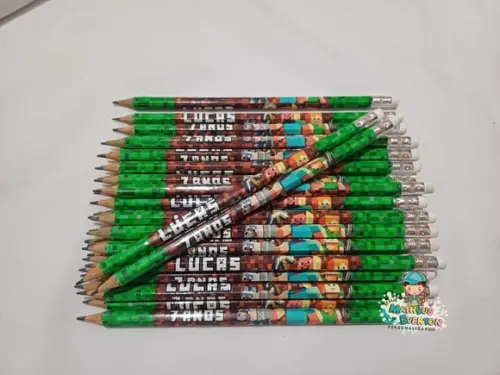 35 Lapis com Borracha na Ponta Tema Minecraft
