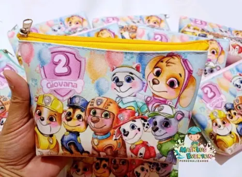 35 Necessaires Personalizada Patrulha Canina Aquarelada