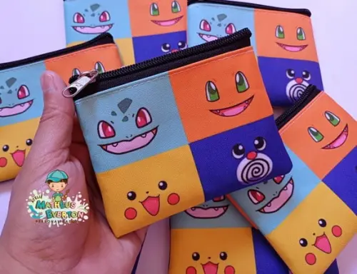 35 Porta Moedas Pokémon Tamanho: 10x12cm