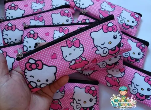 40 Estojos Slim Personalizado Hello Kitty Tam: 19x7cm