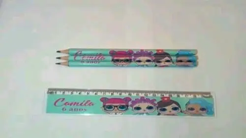40 Kit Lapis Personalizado e Regua Lol