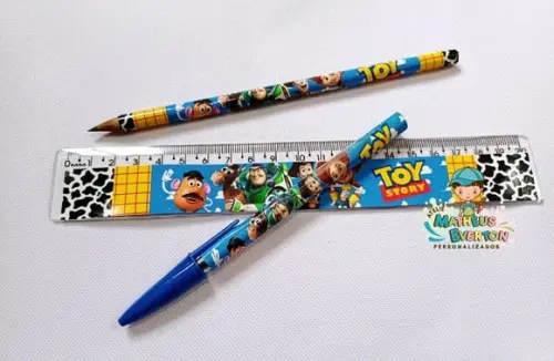40 Kits Lápis, Caneta e Regua Personalizado Toy Story
