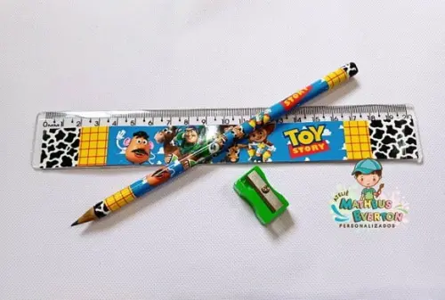 40 Kits Lápis, Régua e Apontador Personalizado Toy Story