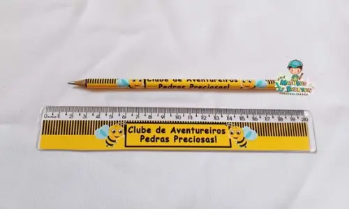 40 Lápis + 40 Réguas Personalizado Abelinha