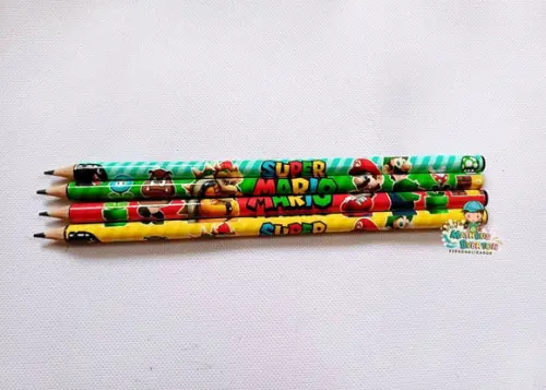 40 Lápis Personalizado Super Mario Bros