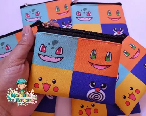 40 Porta Moedas Pokémon Tamanho: 10x12cm