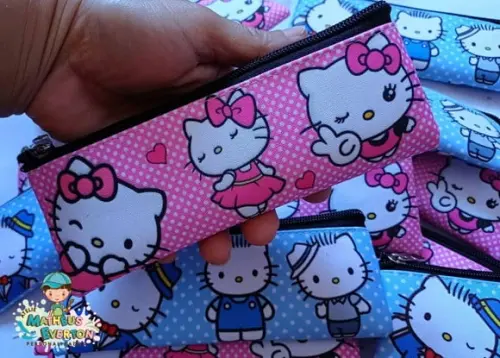 45 Estojos Slim Personalizado Hello Kitty Tam: 19x7cm
