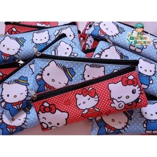 45 Estojos Slim Personalizado Hello Kitty Tam: 19x7cm