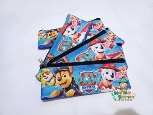 45 Estojos Slim Personalizado Patrulha Canina Tamanho 19x7