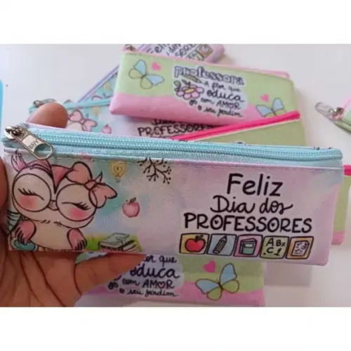 45 Estojos Slim Personalizado Professores Tamanho 19x7