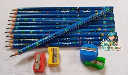 45 Kits Lápis e Apontador Personalizado Geometry Dash