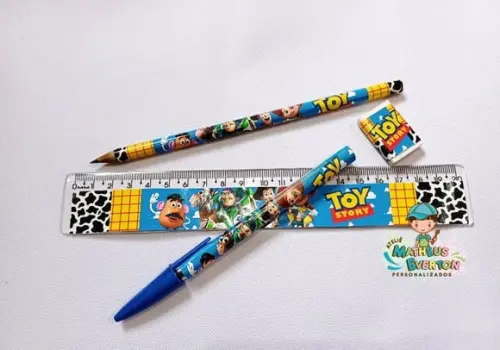 45 Kits Lápis, Caneta,regua e Borracha Toy Story