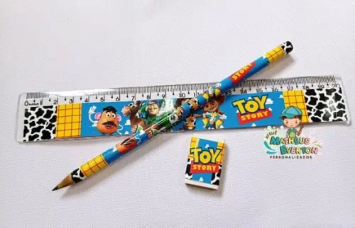 45 Kits Lápis, Régua e Borracha Toy Story