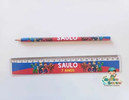 45 Lápis + 45 Réguas Personalizado Roblox