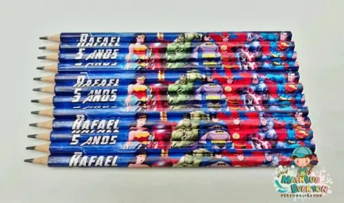45 Lapis Personalizado Heróis