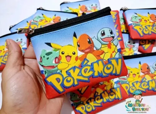 45 Porta Moedas Pokémon Tamanho: 10x12cm