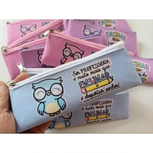 50 Estojos Slim Personalizado Professores Tamanho 19x7