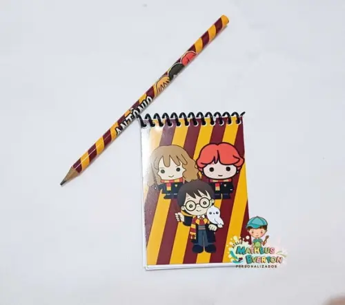 50 Kit Bloquinho, Lapis Personalizado Harry Potter