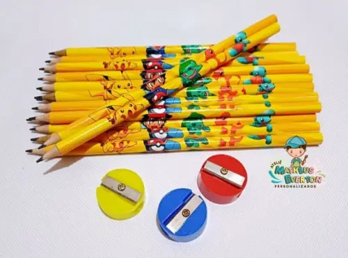 50 Kits Lápis e Apontador Personalizado Pokémon