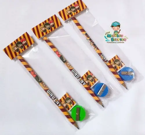 50 Kits Lápis, Borracha e Apontador Harry Potter