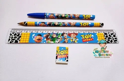 50 Kits Lápis, Caneta,regua e Borracha Toy Story