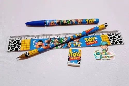 50 Kits Lápis, Caneta,regua e Borracha Toy Story
