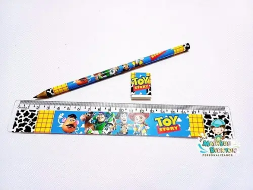 50 Kits Lápis, Régua e Borracha Toy Story