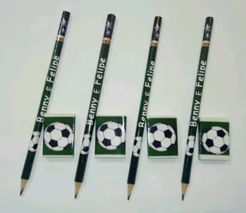 50 Lápis Borracha Personalizado Futebol