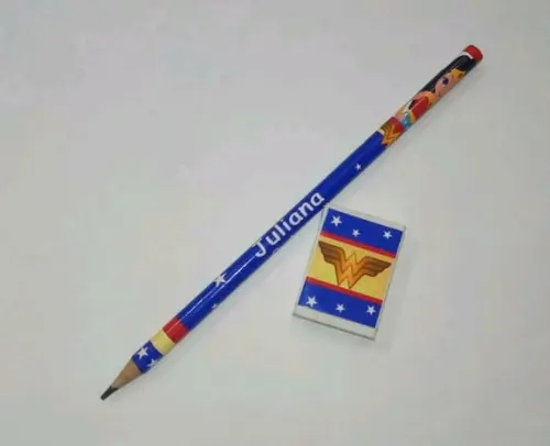 50 Lapis e Borracha Personalizado Mulher Maravilha